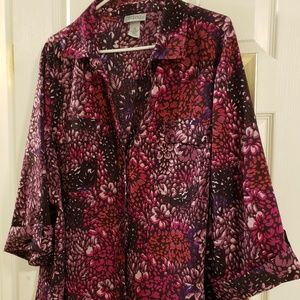 Catherines - Purple Floral Blouse, Size 2X